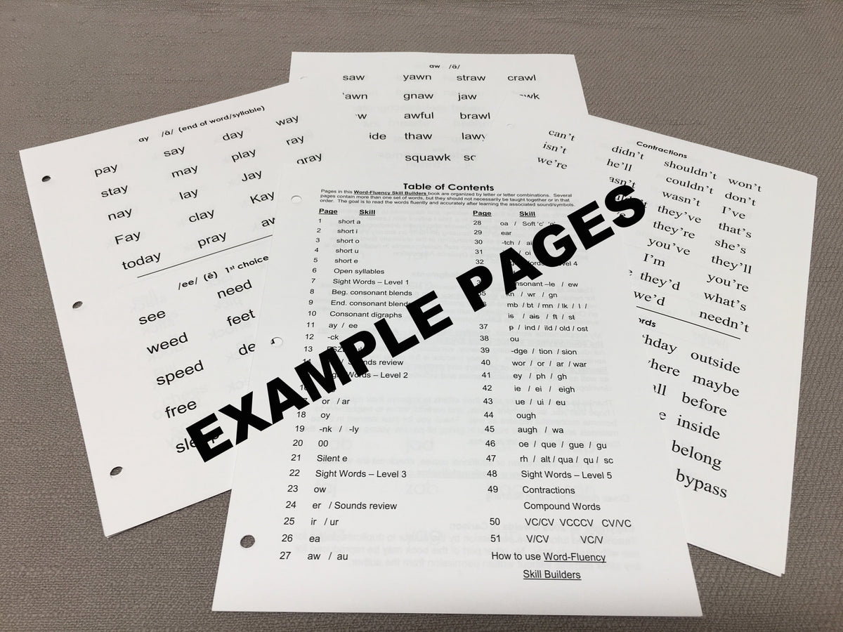 Word-Fluency Skill Builders (WFB)– VoWac Pub...